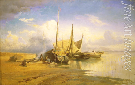 Vasilyev Fyodor Alexandrovich - View of the Volga. Boats