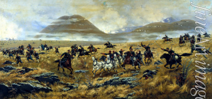 Kiwschenko Alexei Danilowitsch - Die Nischni Nowgoroder Dragoner verfolgen den Türken nach der Schlacht am 3. Oktober 1877