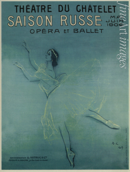 Serov Valentin Alexandrovich - Advertising Poster for the Ballet dancer Anna Pavlova in the ballet Les sylphides by F. Chopin