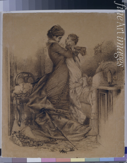 Wrubel Michail Alexandrowitsch - Anna Karenina mit ihrem Sohn (Illustration zum Roman Anna Karenina von Lew Tolstoi)