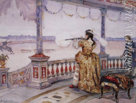 Surikov Vasili Ivanovich - Empress Anna Ioannovna at the Deer Hunting in Peterhof