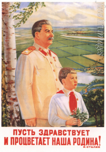 Golub Pyotr Semyonovich - Long live and prosper our Motherland! I. Stalin (Poster)