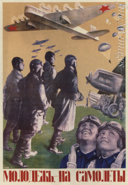 Klucis Gustav - Jugend an die Flugzeuge (Plakat)