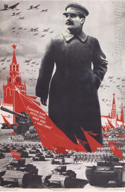 Dolgorukow Nikolai Andreewitsch - Unsere Armee und unser Land sind vom Stalingeist stark! (Plakat)