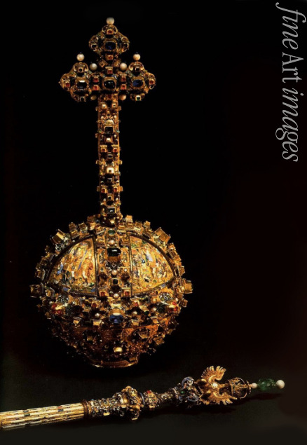 Russian master - The Sceptre and Globus cruciger of Russian Tsars (Detail)