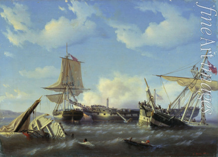 Yushkov Fyodor Osipovich - Boarding. A Scene from the British naval history