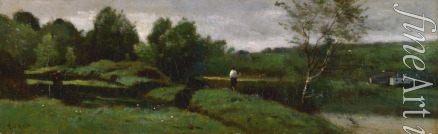 Corot Jean-Baptiste Camille - Landschaft mit einem Knaben in weissem Hemd