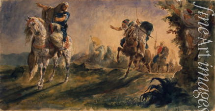 Delacroix Eugène - Arabische Reiter auf einer Aufklärungsreise