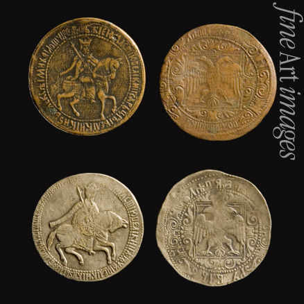 Numismatic Russian coins - Poltina and Ruble of 1654