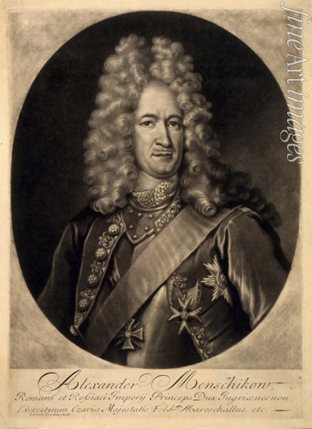 Simoneau Charles - Porträt des Feldmarschalls Alexander Danilowitsch Fürst Menschikow (1673-1729)