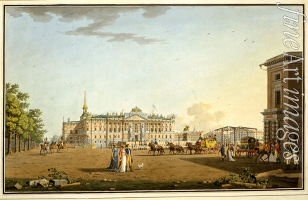 Paterssen Benjamin - View of the Michael Palace and the Connetable Square in St. Petersburg
