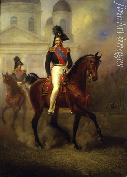 Schwabe Alexander - Equestrian portrait Emperor Nicholas I  (1796-1855)
