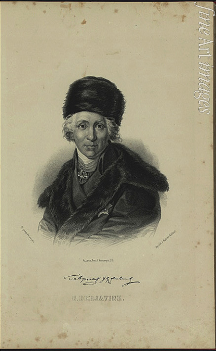 Russischer Meister - Porträt von Dichter Gawriil Romanowitsch Derschawin (1743-1816)