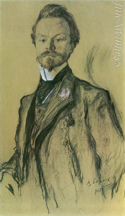 Serov Valentin Alexandrovich - Portrait of the poet Konstantin Balmont