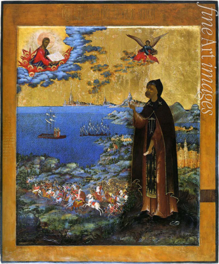 Russian icon - Saint Alexander Nevsky with Scenes from His Life