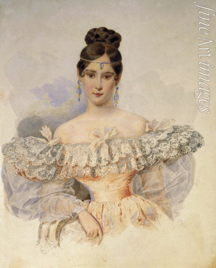 Briullov Alexander Pavlovich - Portrait of Natalia Pushkina, the wife of the poet Alexander Pushkin