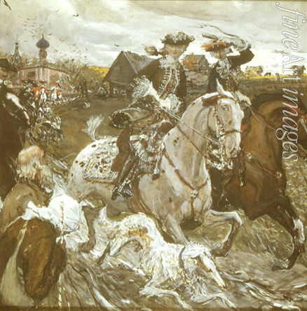 Serov Valentin Alexandrovich - Ride of Tsar Peter II and Crown princess Elizabeth to the hunt