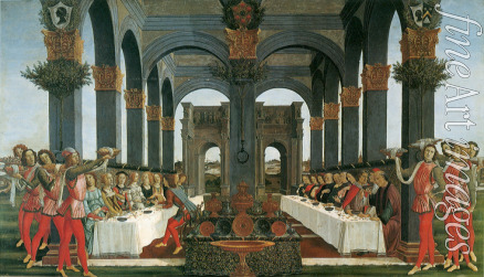 Botticelli Sandro - Marriage Feast. (Story of Nastagio degli Onesti. Forth episode)
