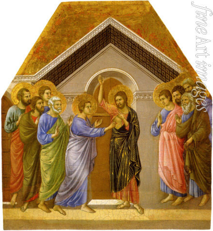 Duccio di Buoninsegna - Der ungläubige Thomas. Fragment (Maestà, Altarretabel des Sieneser Doms)