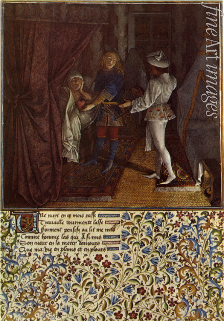 Eyck (d'Eyck) Barthélemy van - Der Liebesgott raubt das Herz von René. Miniatur aus dem Ritterroman 