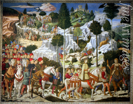 Gozzoli Benozzo - Heilige Drei Könige. König Caspar. (Fresko aus dem Freskenzyklus im Palazzo Medici Riccardi)
