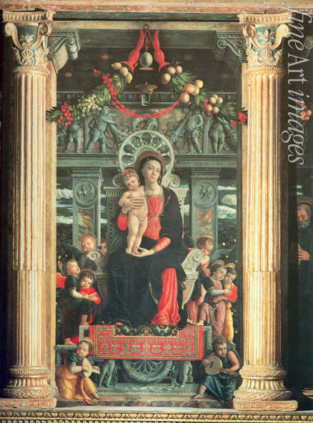 Mantegna Andrea - Thronende Madonna mit Kind. Altarbild der Kirche des Heiligen Zeno zu Verona