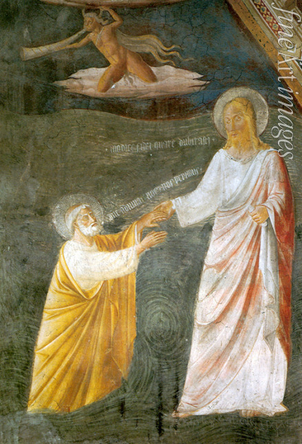Mezzastris Pier Antonio - Christ with Apostles on the Sea of Galilee (detail of the fresco in the church of Santa Maria in Campis)