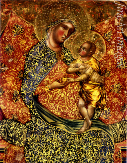 Veneziano Paolo - Thronende Madonna mit Kind und zwei Engel
