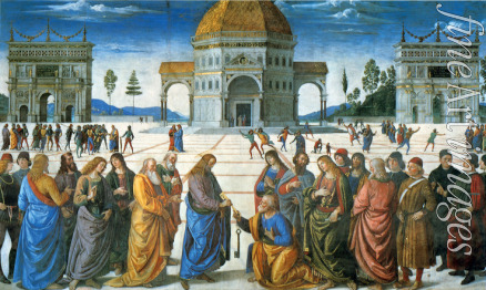 Perugino - Christus übergibt Petrus die Schlüssel