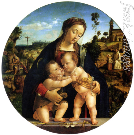 Piero di Cosimo - Virgin and child with John the Baptist as a Boy (Tondo)