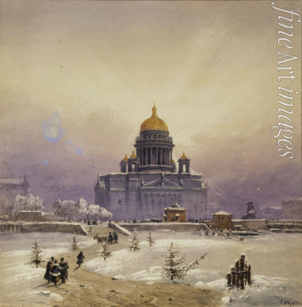 Weiss Johann Baptist - Winter Landscape with the Saint Isaac's Cathedral
