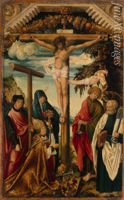 Wertinger Hans von - Die Kreuzigung Christi mit Heiligen und Stifter