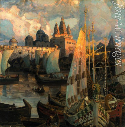 Vasnetsov Appolinari Mikhaylovich - Varangian ships in Veliky Novgorod