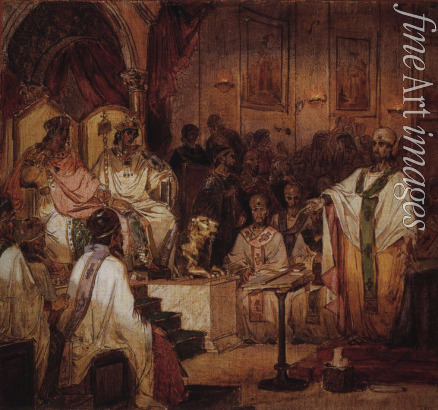 Surikov Vasili Ivanovich - The Council of Chalcedon (Study for Fresco in the Cathedral of Christ the Saviour)