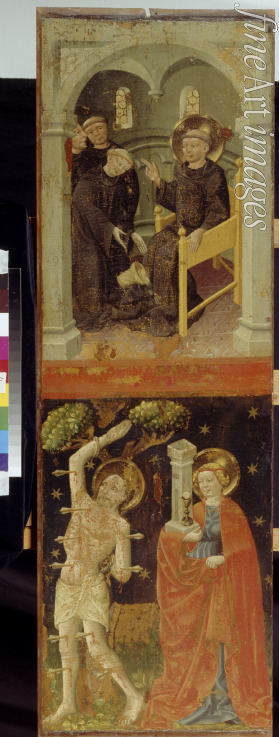 Austrian master - The Miracle of Saint Benedict and the poisoned Goblet. Saint Sebastian and Saint Barbara
