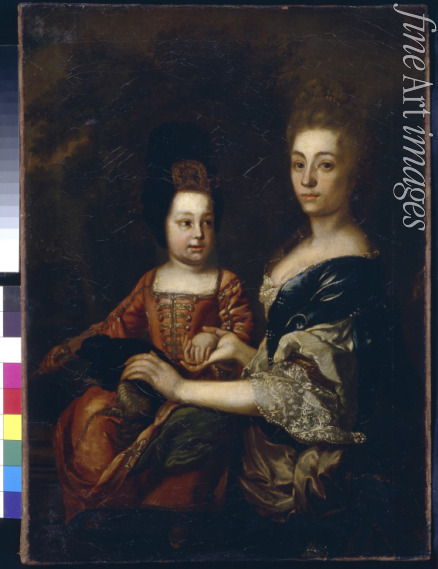 Unbekannter Künstler - Zar von Russland Iwan VI. Antonowitsch (1740-1764) mit Hofdame Julia von Mengden