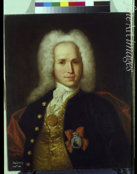 Unbekannter Künstler - Porträt von Wissenschaftler und Erfinder Andrei Konstontinowitsch Nartow (1683-1756)