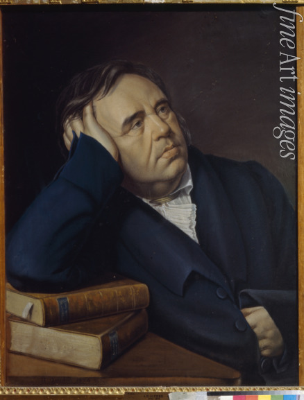 Olenin Pjotr Alexeewitsch - Porträt des Fabeldichters Iwan A. Krylow (1769-1844)