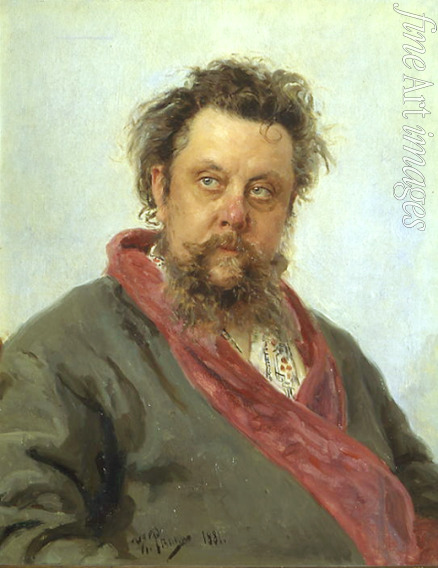 Repin Ilja Jefimowitsch - Porträt des Komponisten Modest Mussorgski (1839-1881)