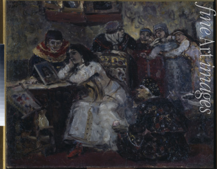 Surikov Vasili Ivanovich - Tsarevna Xenia Godunova before the portrait her dead bridegroom