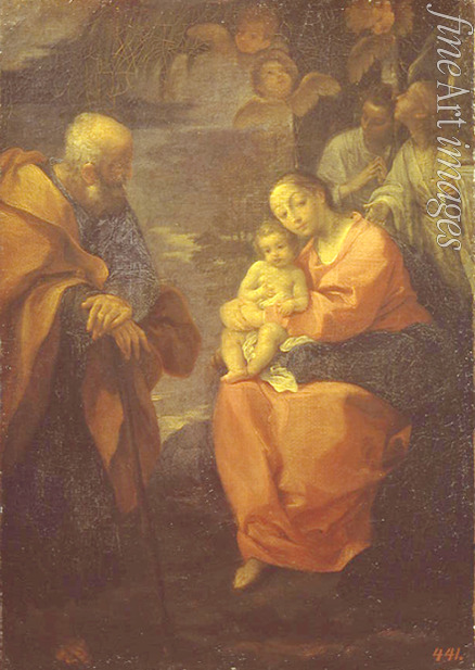 Carracci Lodovico - Die Heilige Familie unter einer Palme (Ruhe auf der Flucht nach Ägypten)