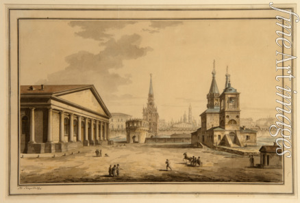 Vorobyev Maxim Nikiphorovich - View of Manege, Kutafya Tower and Church of Saint Nicholas in Moscow