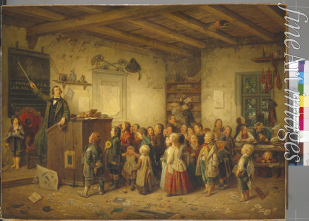Hasenclever Johann Peter - Hieronymus Jobs Teaching (From the Series 