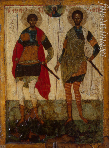 Russian icon - Saint Theodore Stratelates and Saint Theodore of Amasea