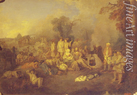 Watteau Jean Antoine - Das Biwak