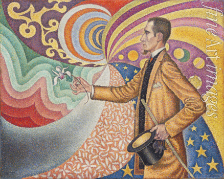 Signac Paul - Opus 217. Against the Enamel of a Background Rhythmic with Beats and Angles, Tones, and Tints, Portrait of M. Félix Fénéon in 18