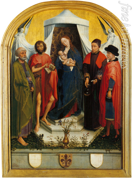 Weyden Rogier van der - Madonna und Kind mit vier Heiligen (Medici Madonna)