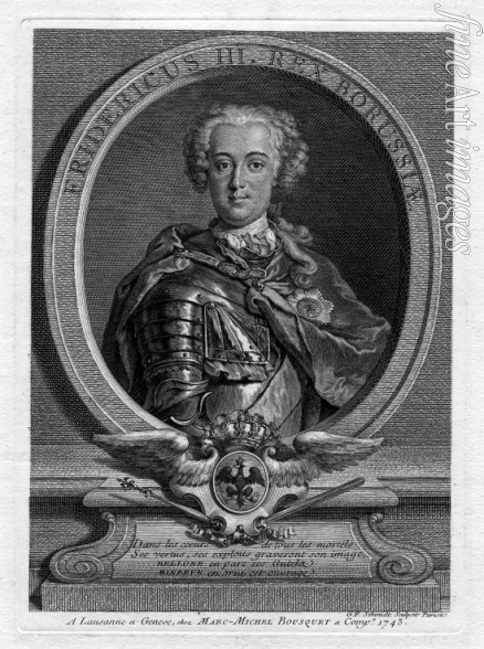 Schmidt Georg Freidrich - Portrait of Frederick II of Prussia (1712-1786)
