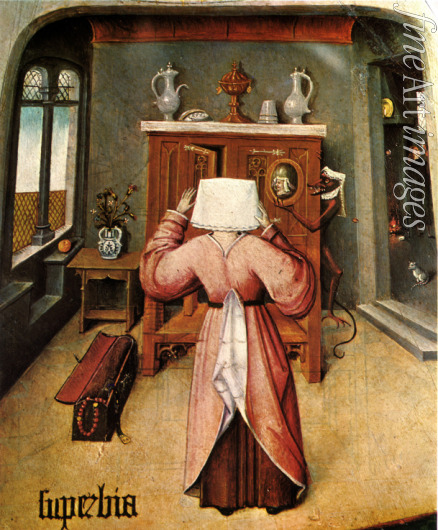 Bosch Hieronymus - Die Sieben Todsünden und Die vier letzten Dinge. Detail: Stolz