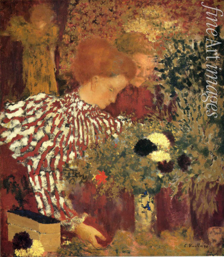 Vuillard Édouard - Frau in einem gestreiften Kleid